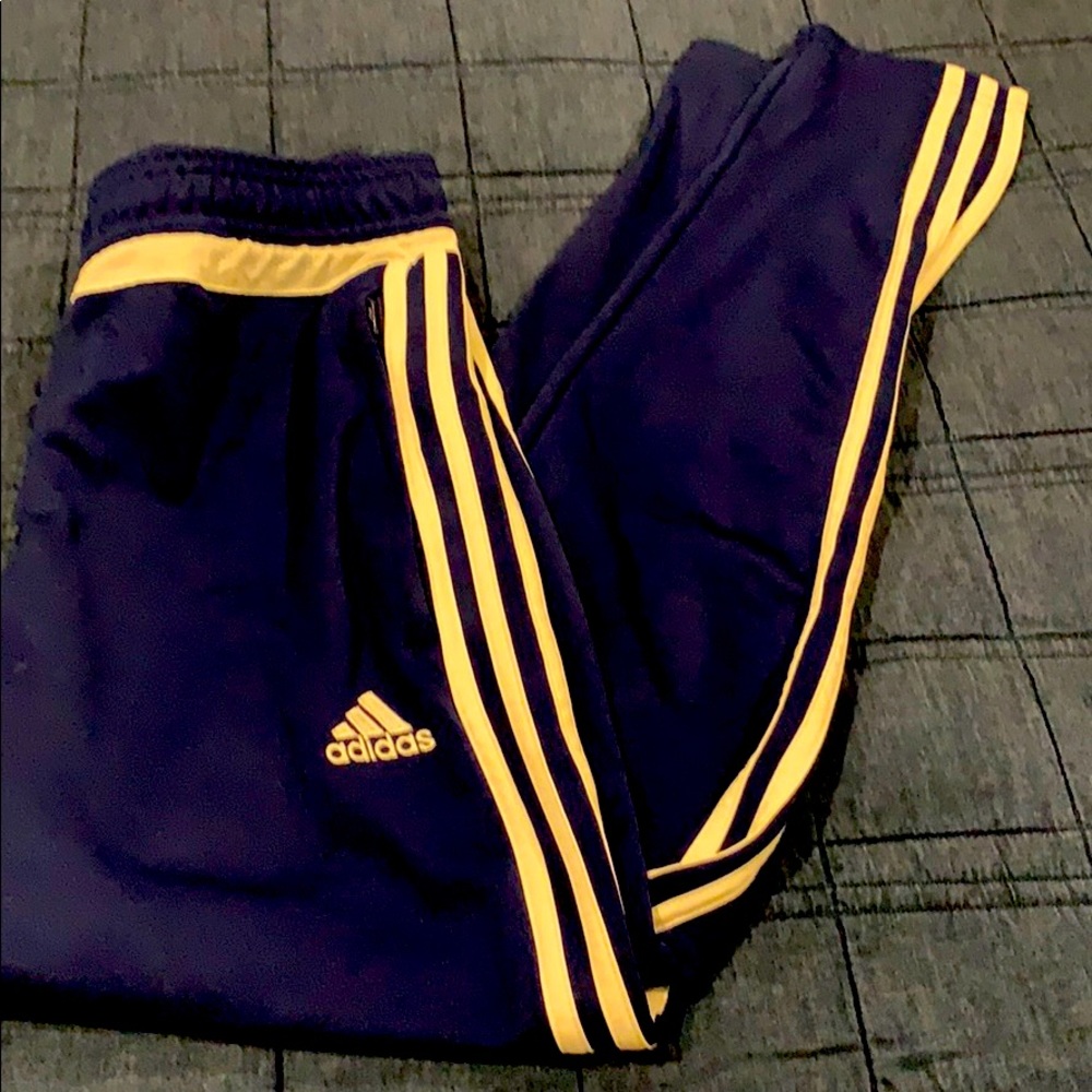 Adidas blue skinny track bottoms